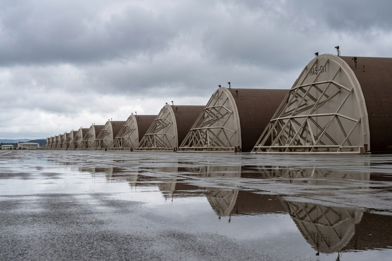 Hardened Aircraft Shelter row